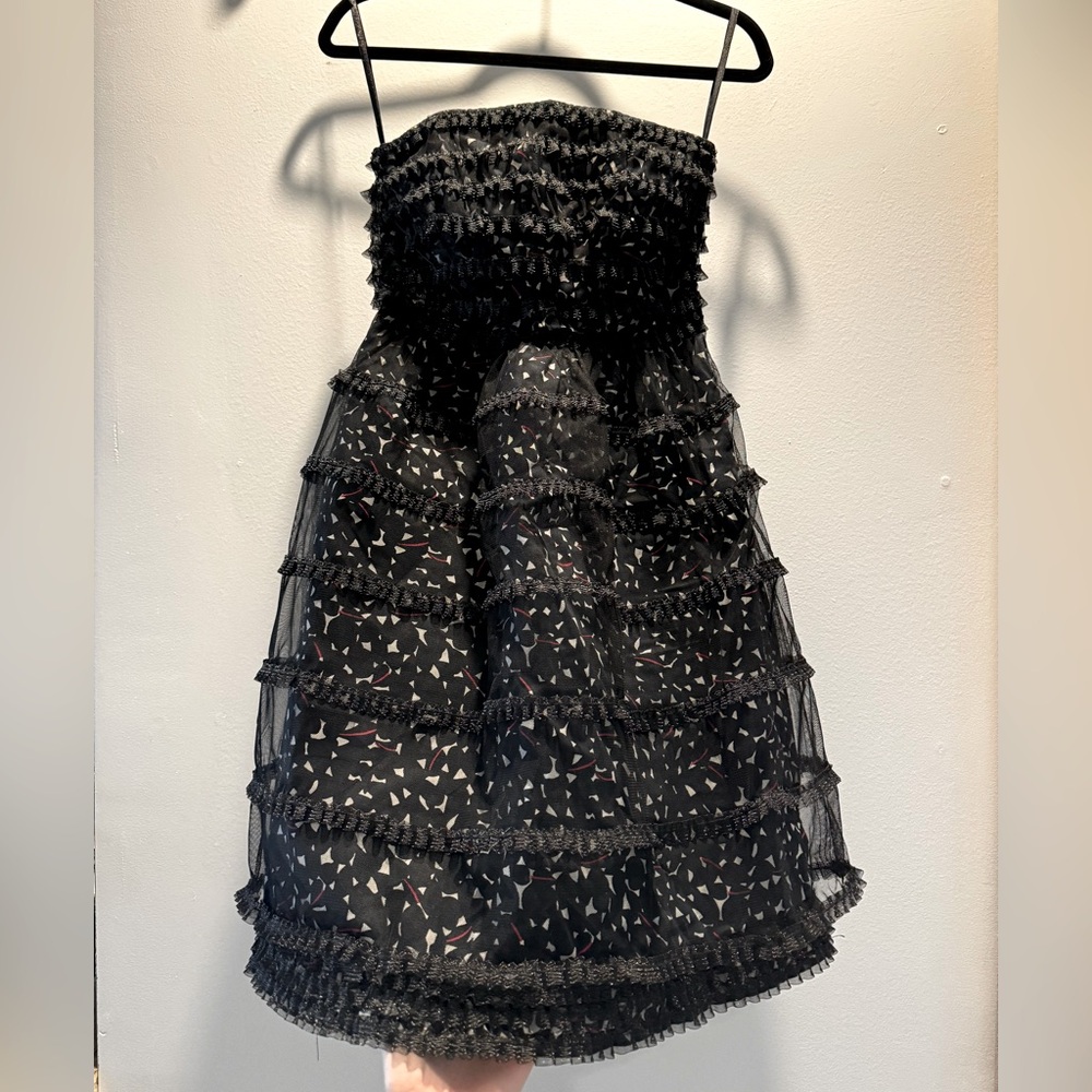 Marc by Marc Jasobs Black Strapless Ruffle Dress
